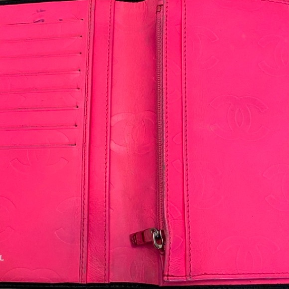 CHANEL Vintage Combon Line Lambskin Long Bifold Wallet Black - Rank B+ - Picture 10 of 11